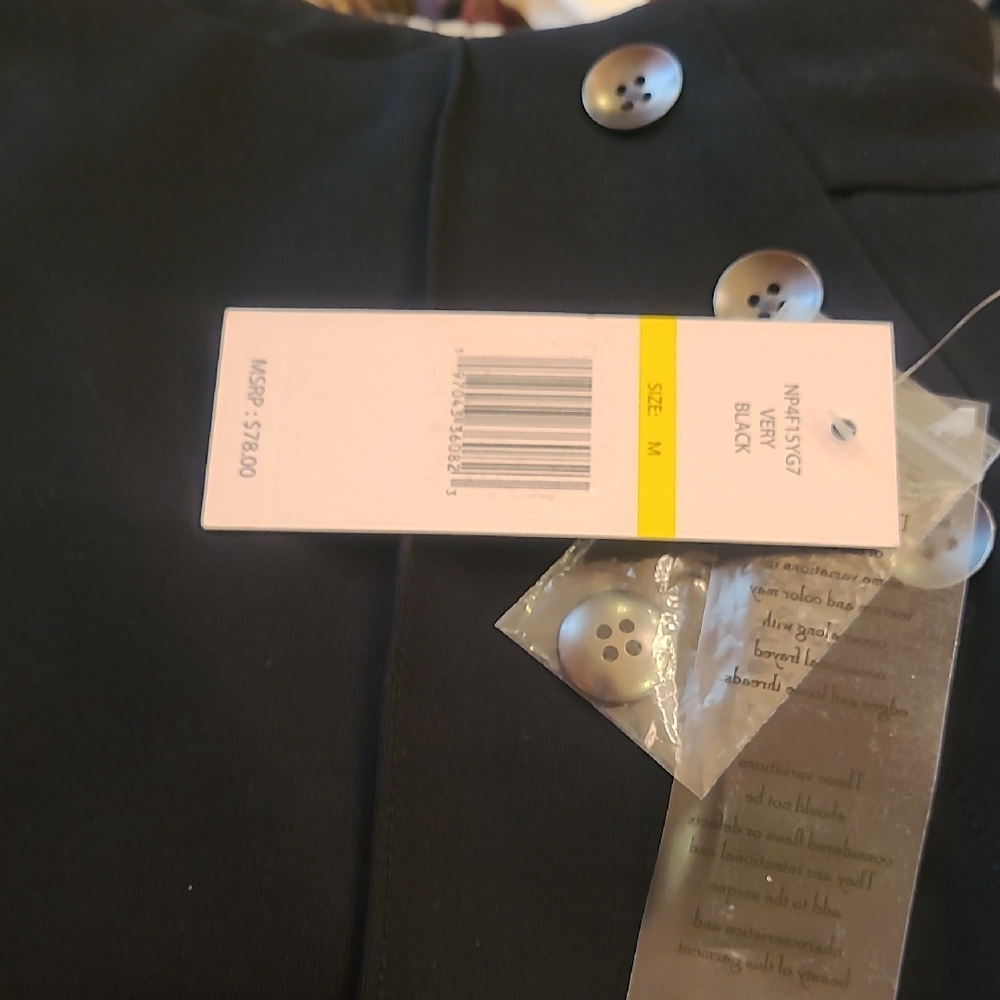 Nanette Lepore Black Pants Button-Detail Pull On Stretch Size Medium - Picture 8 of 10